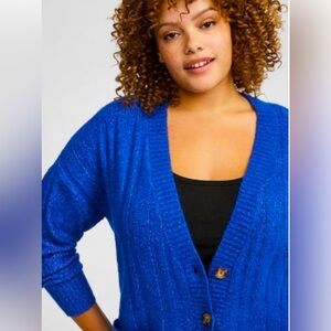 NWT Torrid Royal Blue Vegan Cashmere Boyfriend Sweater size 0x